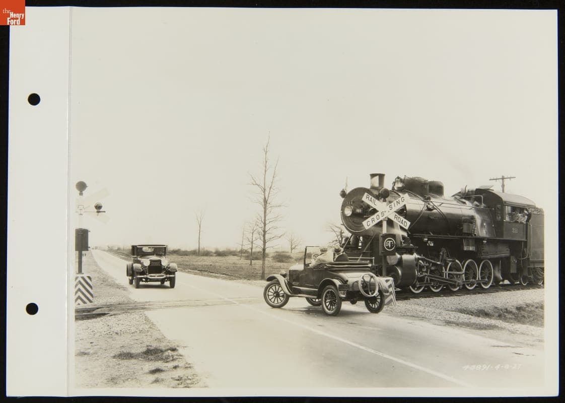 Railroad Crossing, Detroit, Toledo & Ironton Railroad, April 1927