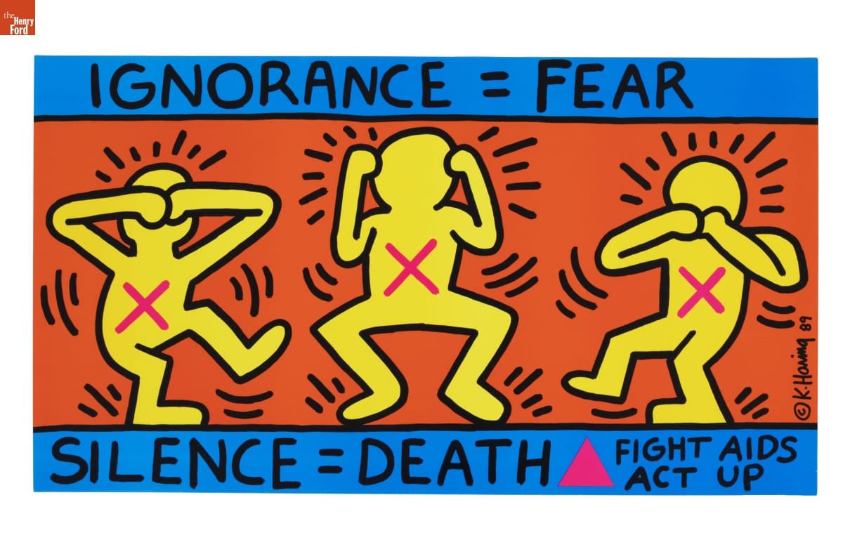 IGNORANCE = FEAR, SILENCE = DEATH Fight AIDS ACT UP Poster, 1989