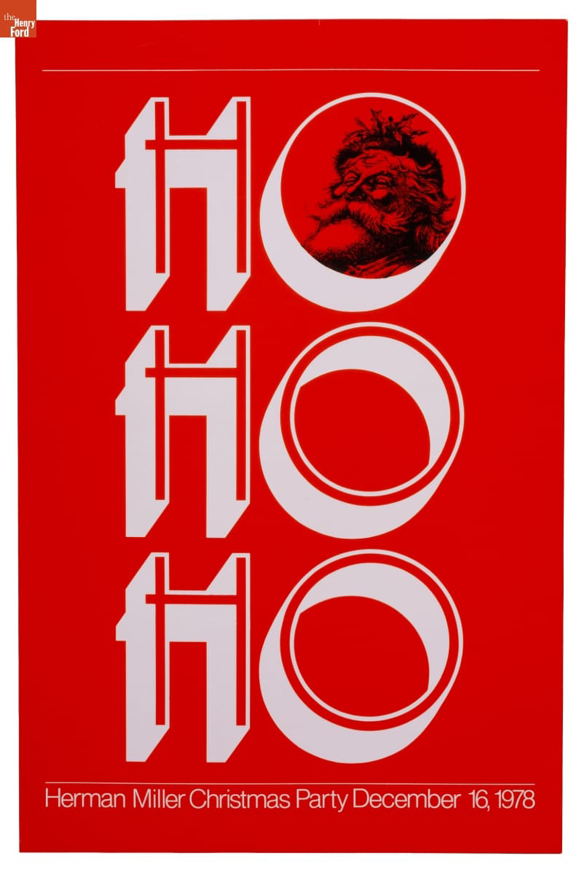 Herman Miller Christmas Party Poster, Ho Ho Ho, December 16, 1978