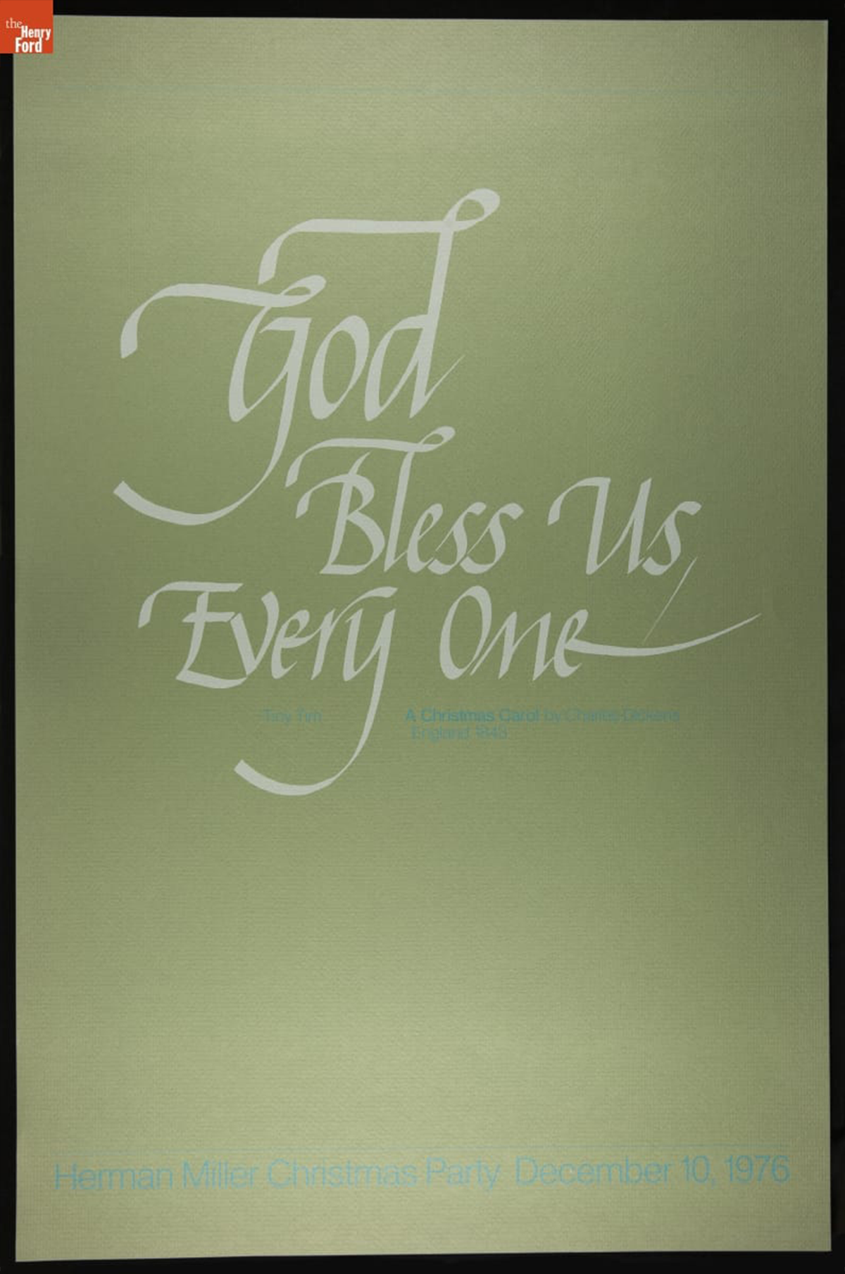 Herman Miller Christmas Party Poster, 'God Bless Us, Everyone,'' December 10, 1976 