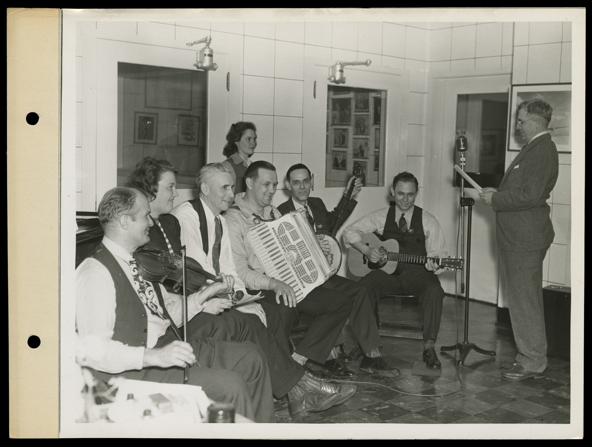 Old Timer's Band at B-24 Radio Station Broadcast Studio, Willow Run Bomber Plant, 1944