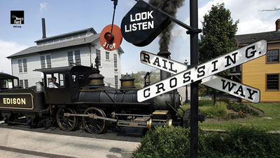 Background Train Crossing